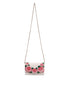 Dolce & Gabbana White Floral Leather Wallet Crossbody Gold Chain Bag